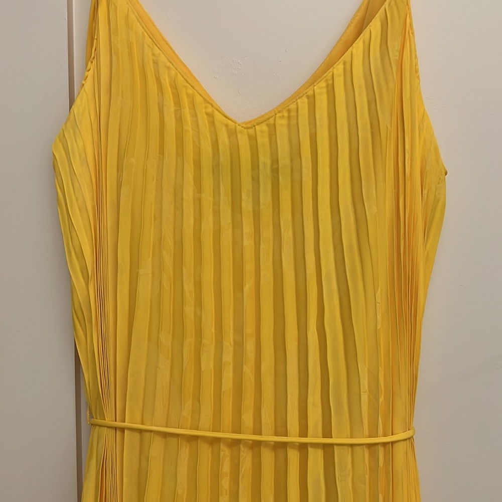 Banana Republic Pleated Dress - Yellow - Size L